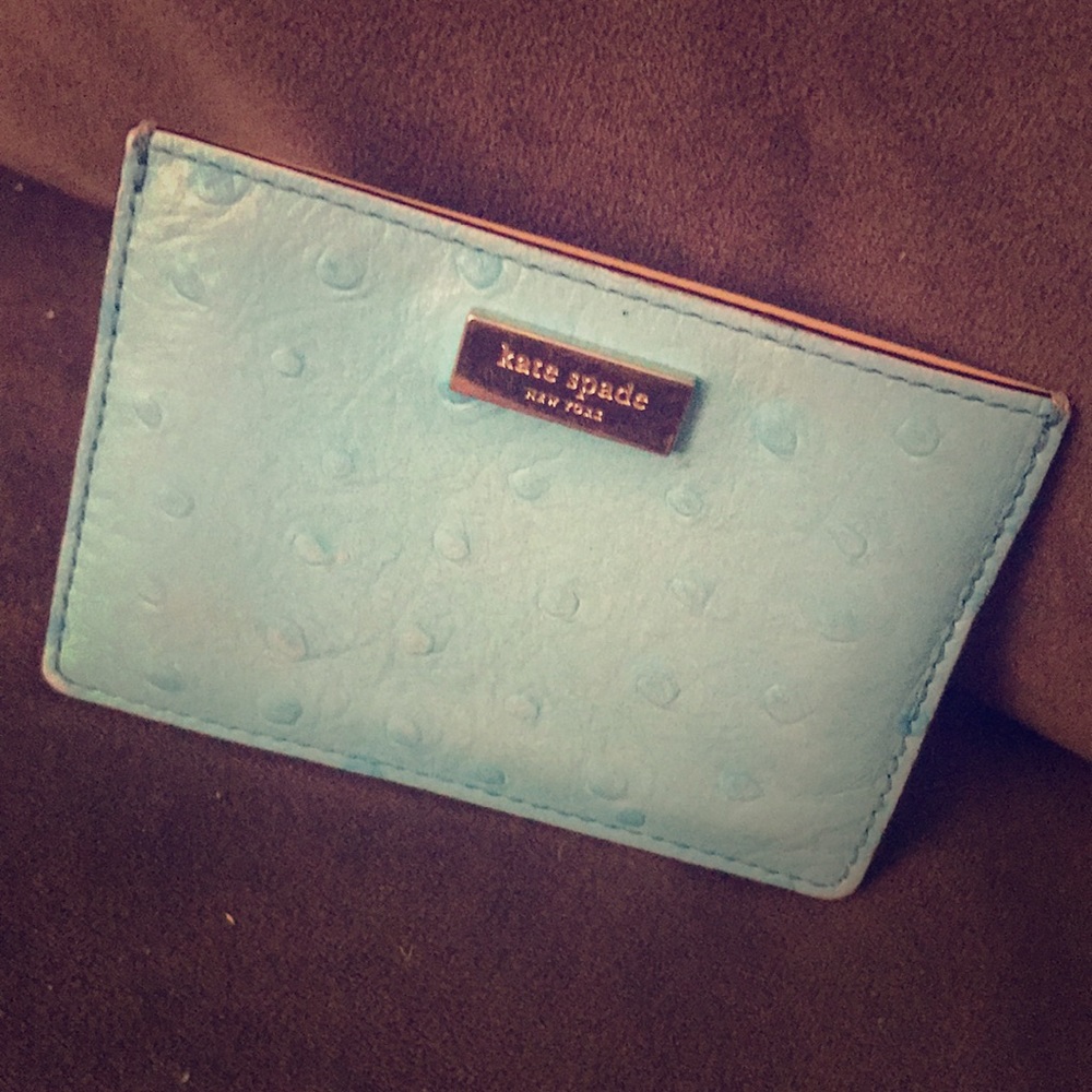 Soft electric blue Kate Spade card holder wallet